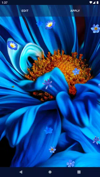 Blue Flowers Live Wallpaper Capture d'écran 3