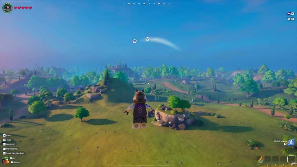 Aerial view of LEGO Fortnite world