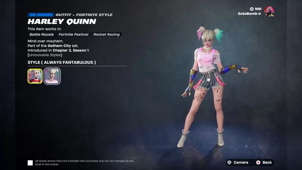 Skin Harley Quinn ở Fortnite