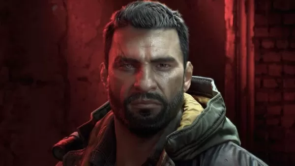 Kyle Crane aus Dying Light blickt direkt in die Kamera, rotes Licht im Raum