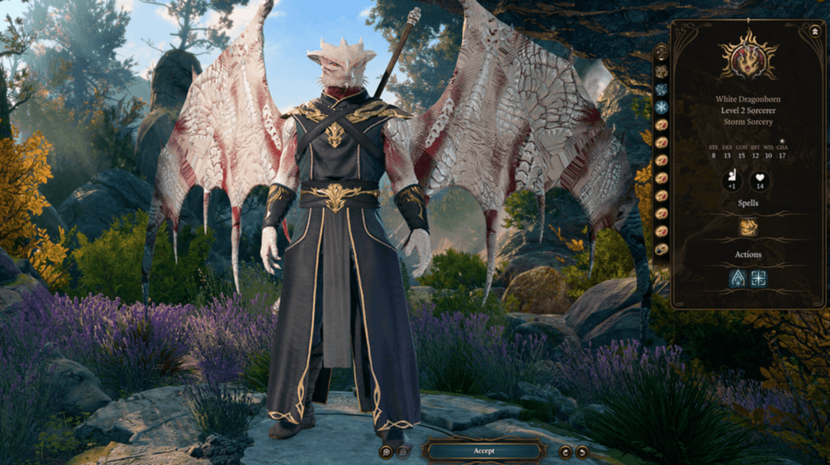 Wing customization options for BG3 characters