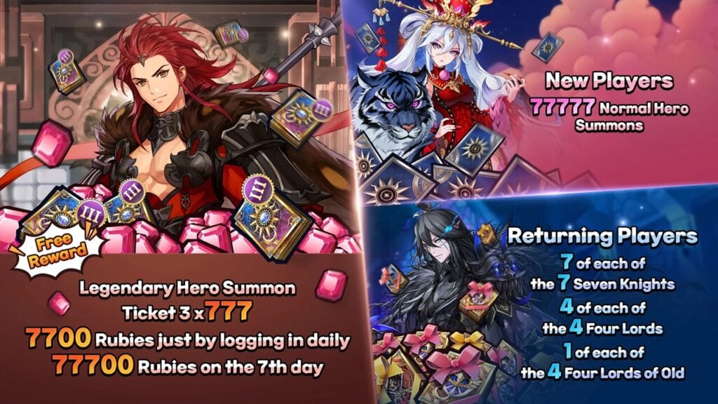 7k Month Celebration: Free Pulls and Rubies in Seven Knights Idle Adventure!