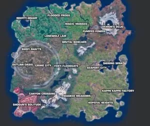 Fortnite Mobile Map Guide: Lokalizacje, NPC, Spawns