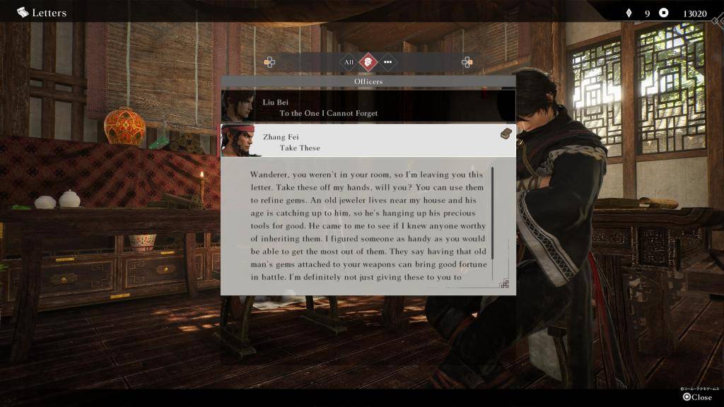 Wanderer, Dynasty Warriors: Origins'de Zhang Fei'den bir mektup alıyor