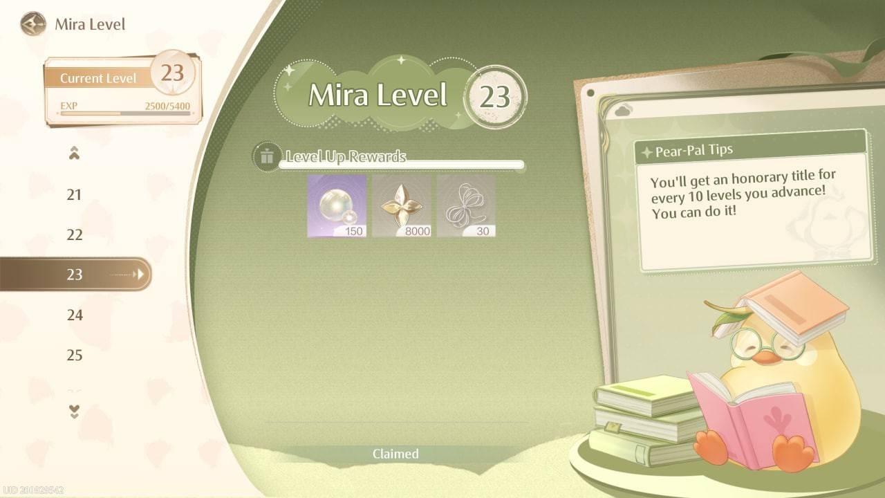 Subir de nivel a Mira