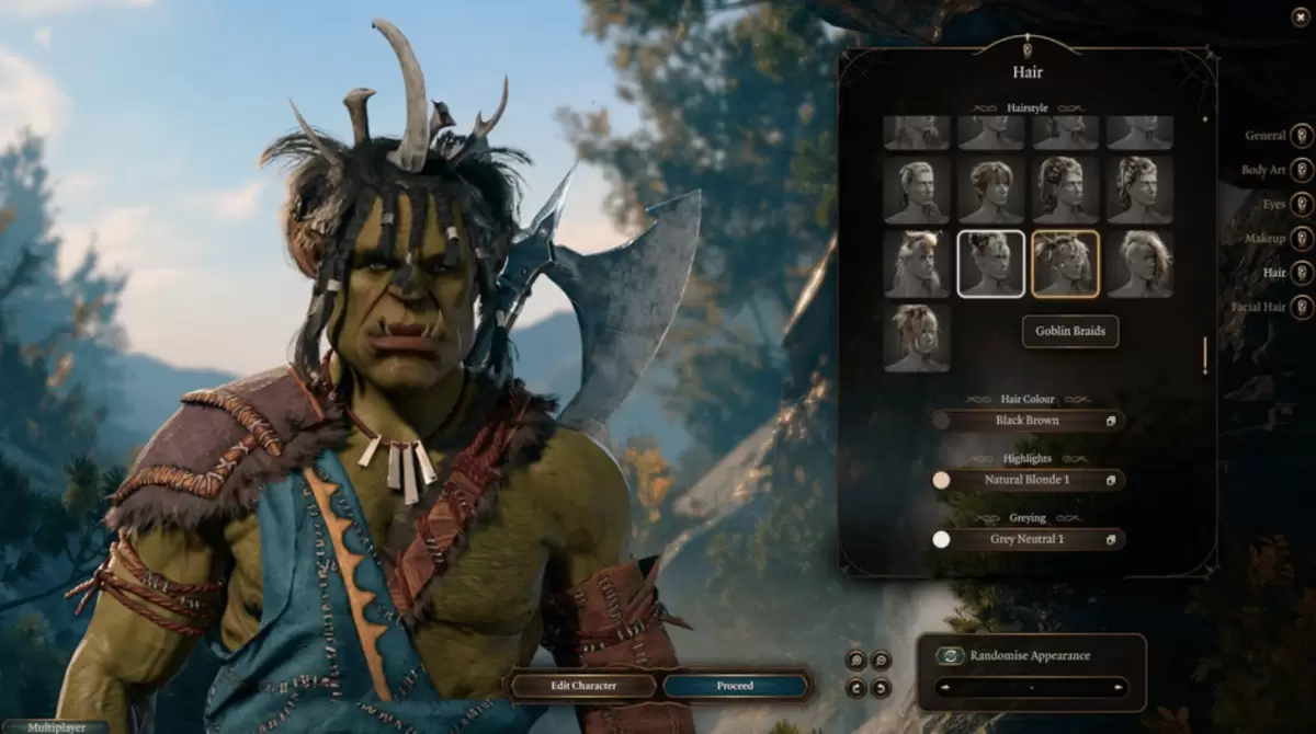 Expanded hairstyle options for BG3 character creation