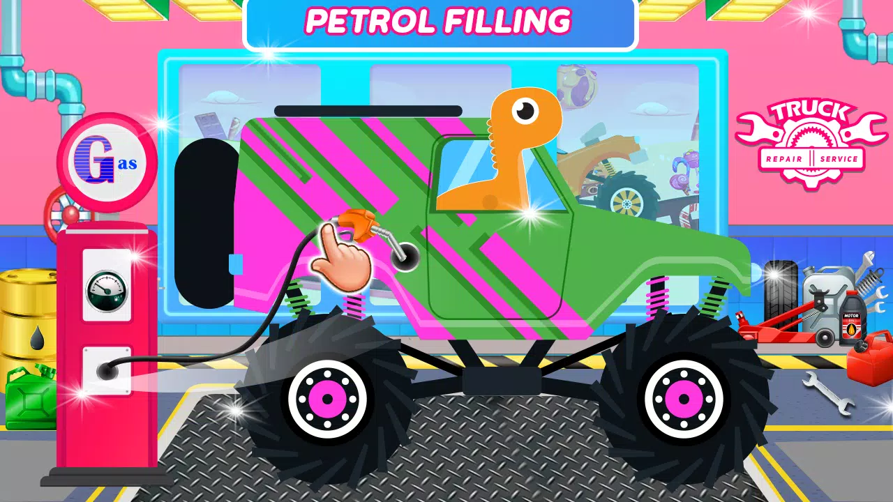 Dinosaurs Trucks Auto Workshop Captura de pantalla 0