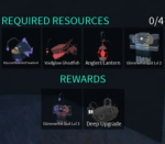 Ang imahe na nagpapakita ng mga kinakailangan upang mai -upgrade ang glimmerfin suit sa antas 3