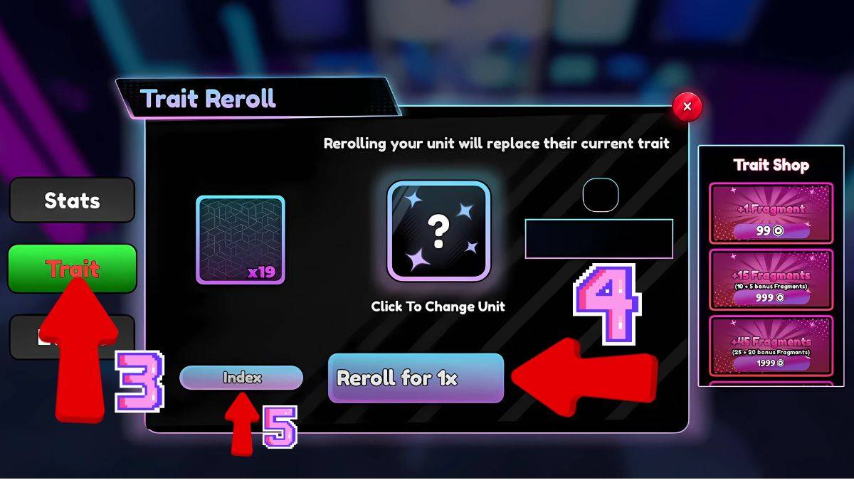 Ang imahe na nagpapakita kung paano mag -reroll ng mga katangian at higit pa sa anime auto chess