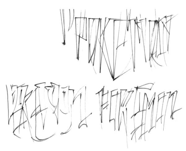 Early Pokémon logo sketch