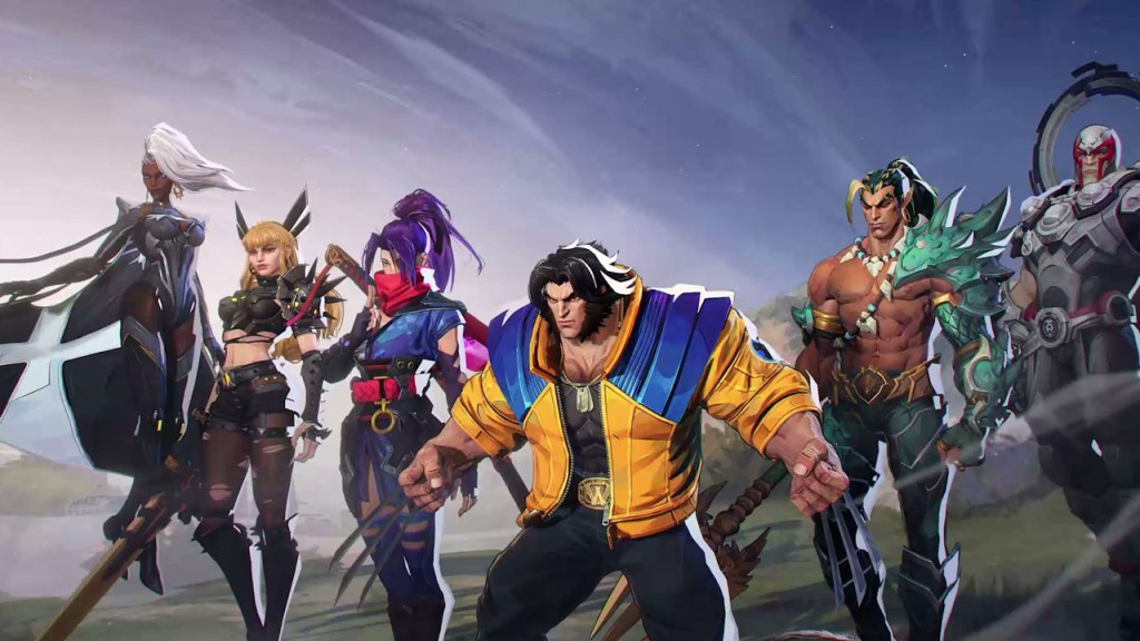 Marvel Rivals characters preparing for battle, featuring Wolverine