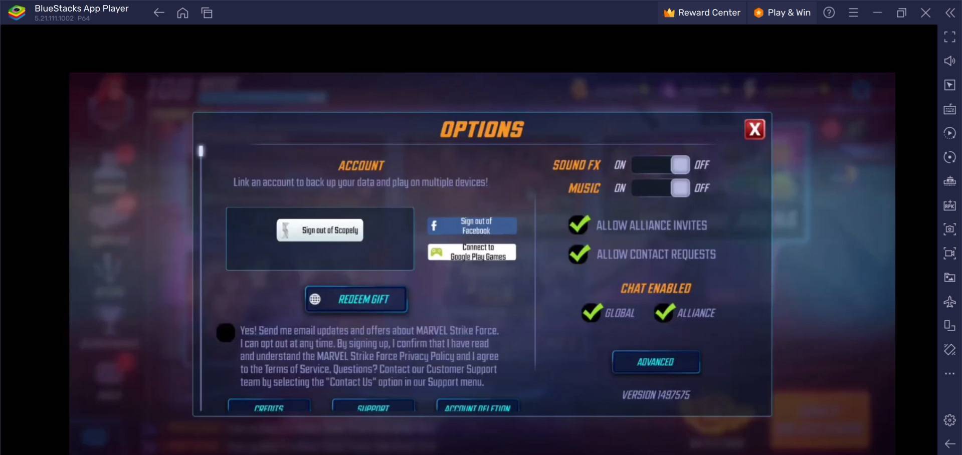 MARVEL Strike Force: Squad RPG Redeem Code Input
