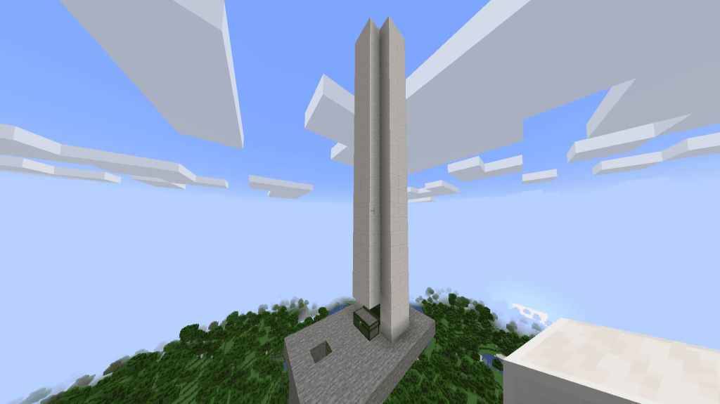 Estrutura de torre 4x4 do Minecraft para gerador de mobs