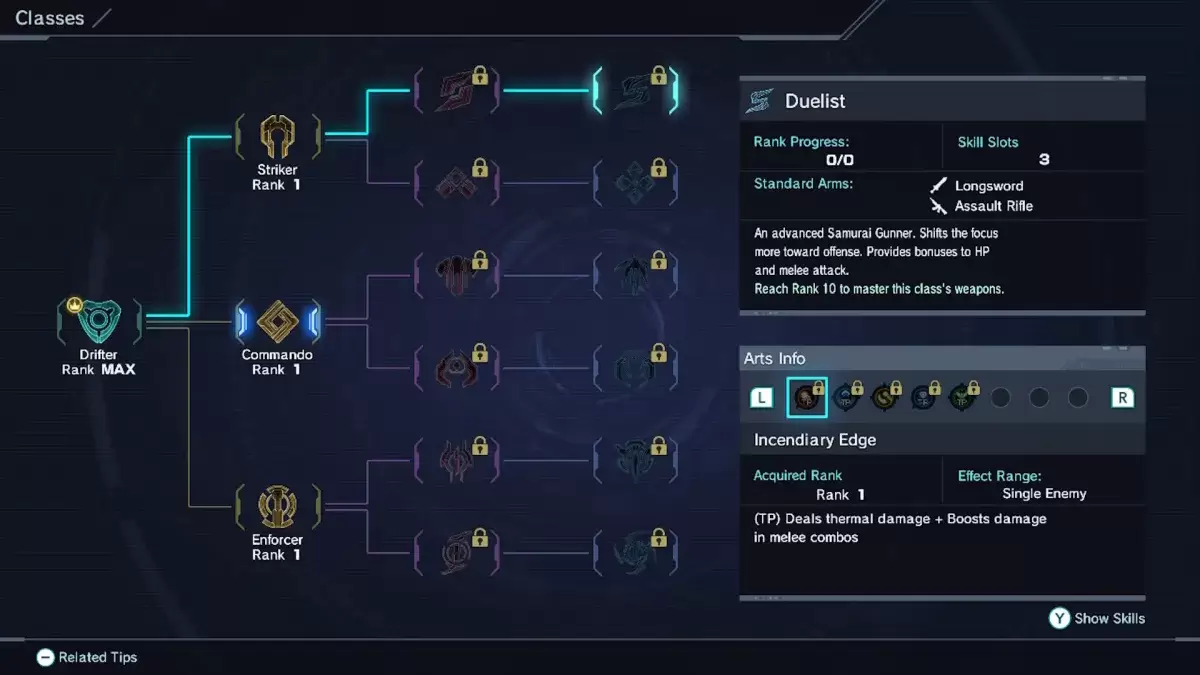 Die Option der Duellist -Klasse in Xenoblade Chronicles x