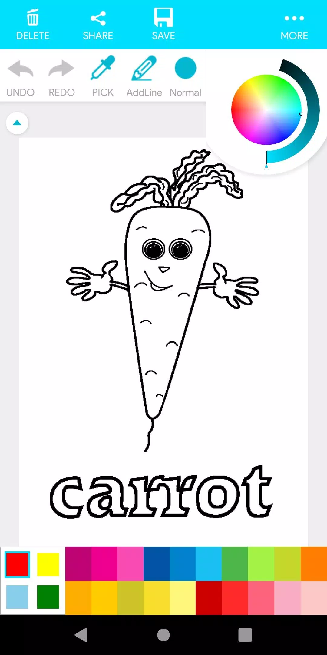 Coloring Fruits And Vegetables Скриншот 3