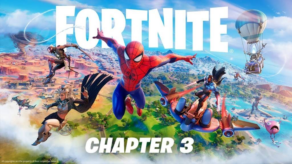 Fortnite第3章主要艺术以蜘蛛侠为特色