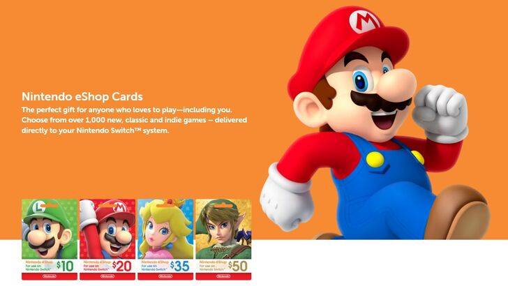 Purchasing Nintendo eShop Cards