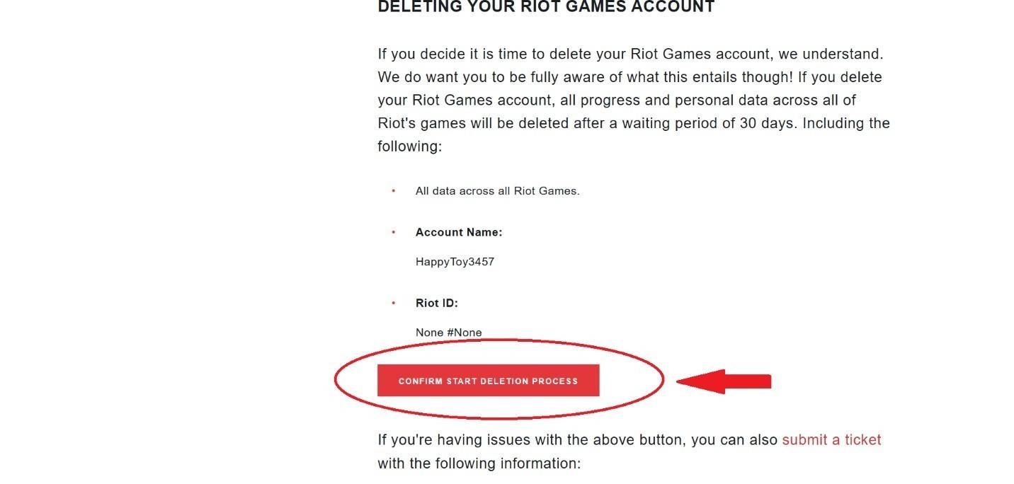 Final account deletion confirmation screen